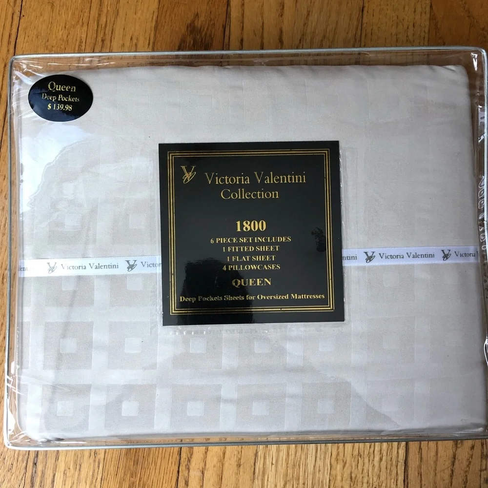 Queen Victoria Valentini 1800 Series 6 Piece Bed Sheet Set Deep Pocket Bedding